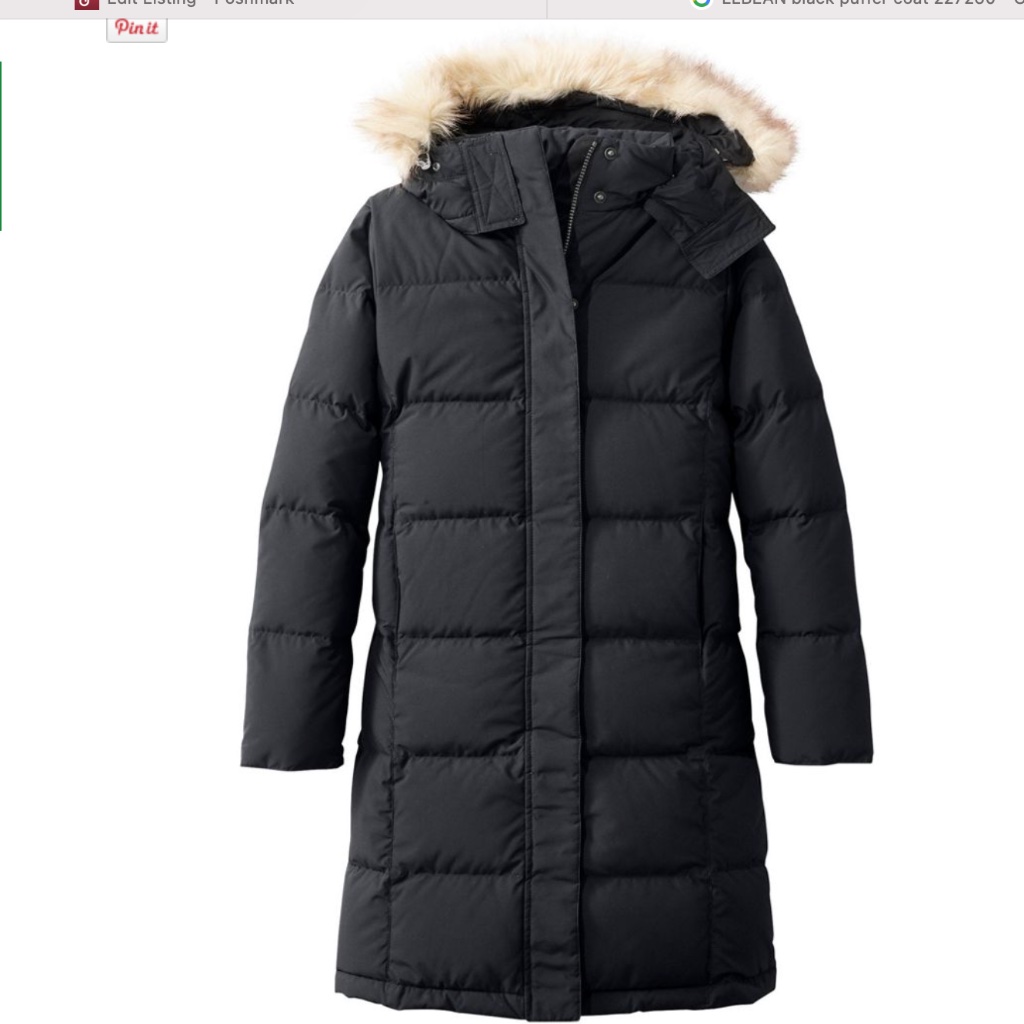 L.L. Bean Black Long Puffer Parka Women's Ultrawarm Coat, 3/4 Length L Reg